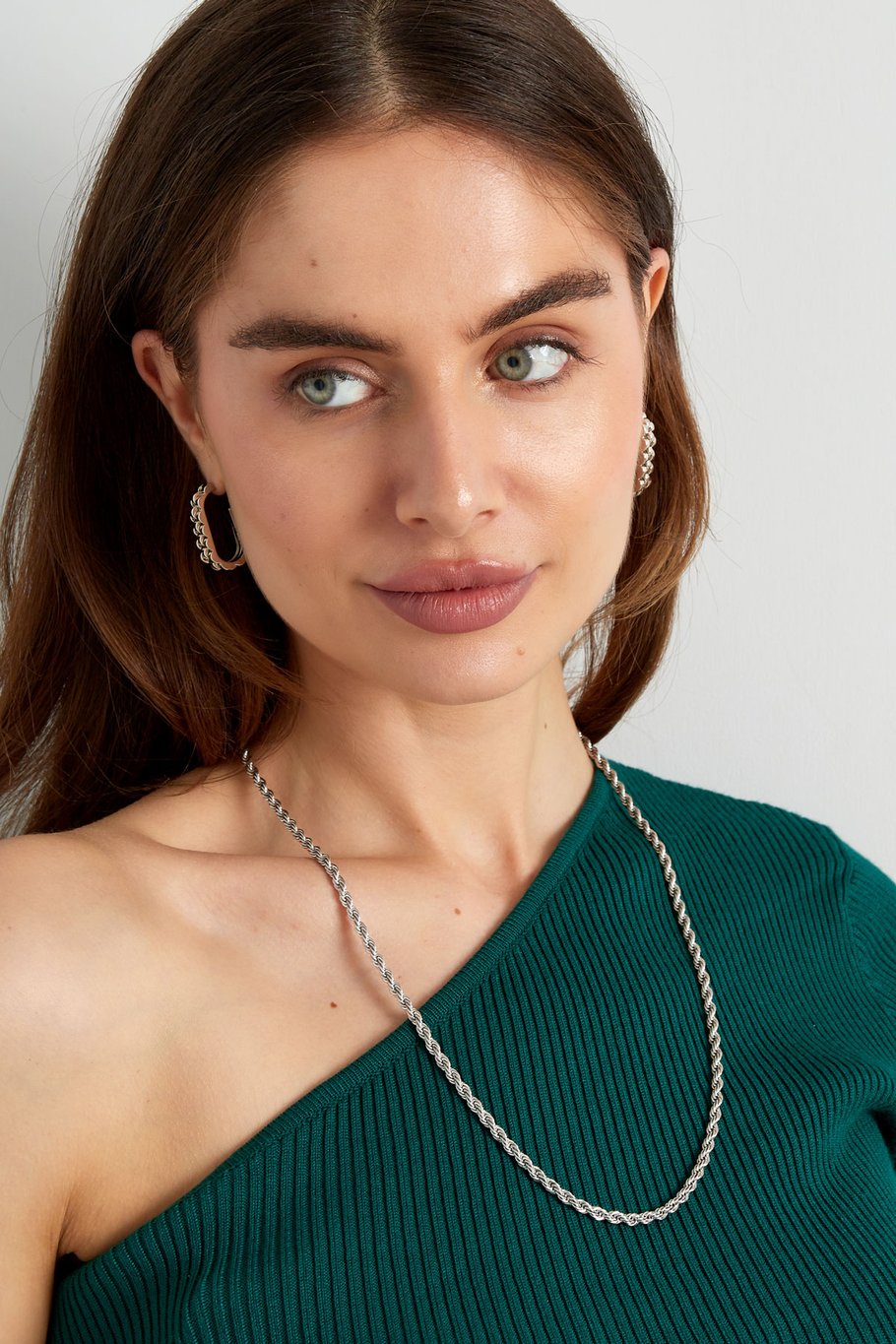 Unisex gedraaide ketting lang 60cm - Goud kleur-4.0MM Afbeelding4